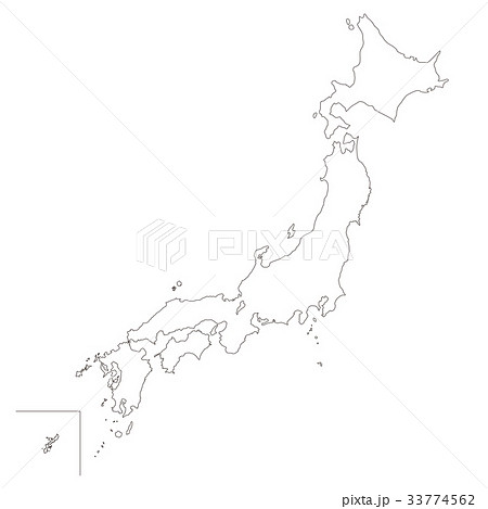 九州地方 九州 白地図 地図のイラスト素材