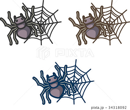 蜘蛛 虫 昆虫 蜘蛛の巣のイラスト素材