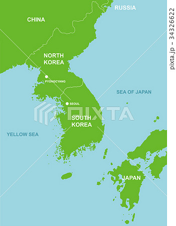 地図 朝鮮 ソウル イラストのイラスト素材