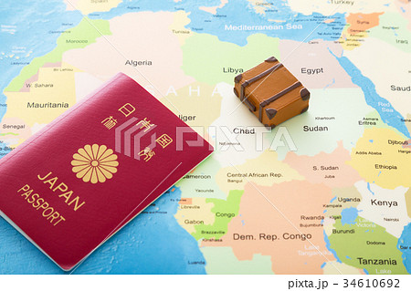 世界地図 地図 モロッコ 北アフリカの写真素材