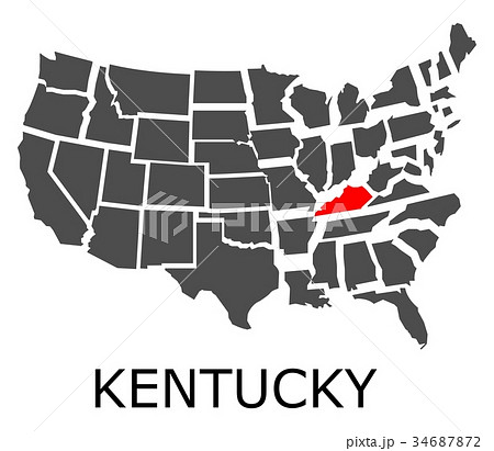 ケンタッキー州 地図 ベクタ ベクターのイラスト素材 Pixta
