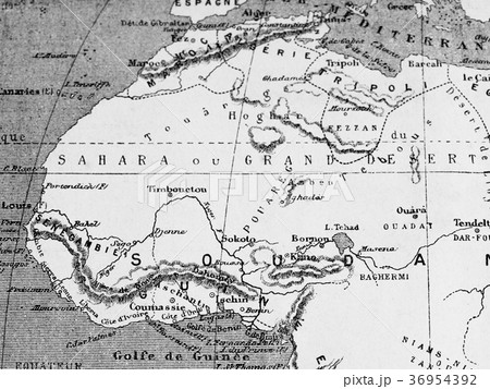 サハラ砂漠 地図の写真素材