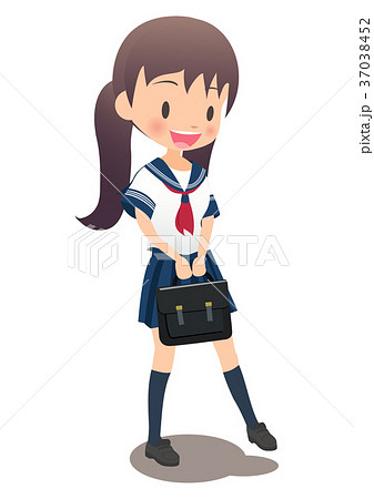 セーラー服を着たツインテール少女 イラスト セーラー服を着たツインテール少女 イラスト