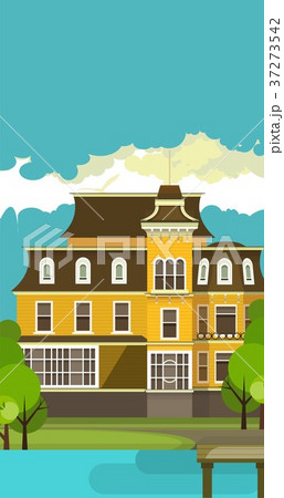 スラム街 街並み ベクトル 白背景のイラスト素材