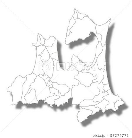 青森 青森県 地図 白地図のイラスト素材