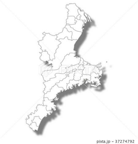 三重 三重県 地図 白地図のイラスト素材