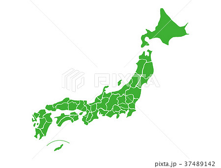 日本地図 日本 地図 都道府県のイラスト素材
