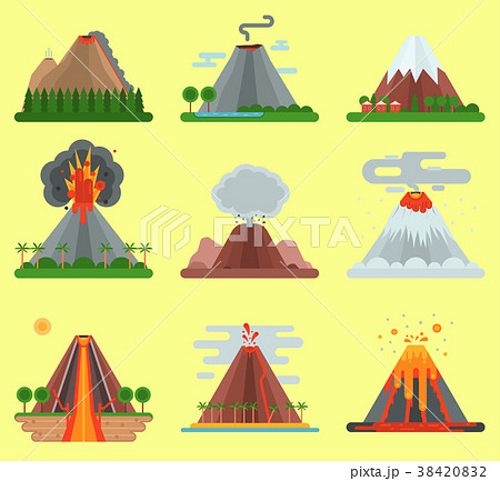 マグマ 火山のイラスト素材