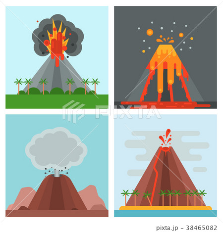 マグマ 火山のイラスト素材