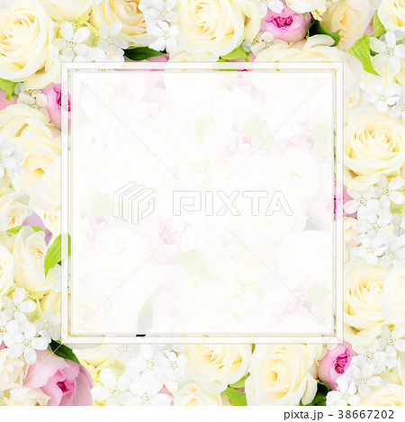 花柄 背景 花 枠のイラスト素材