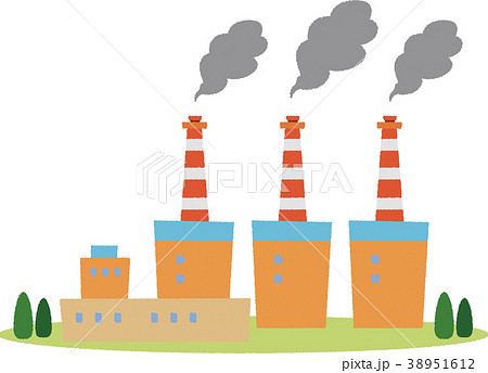 火力発電所 火力発電 火力 電力会社のイラスト素材