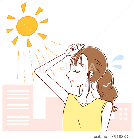 紫外線 夏 太陽 女性のイラスト素材