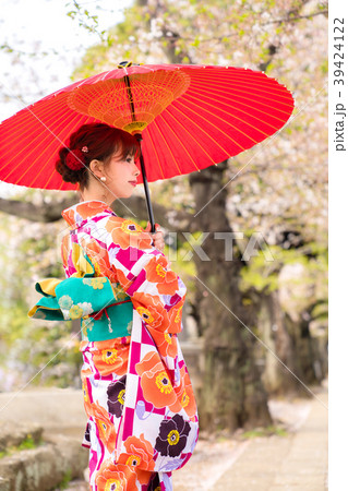 高級 和傘 番傘 着物 成人式 朱色 赤 大判