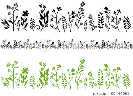 飾り罫 草花 装飾 植物のイラスト素材