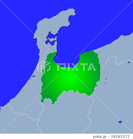 北陸地方 日本地図 ベクター 富山県のイラスト素材