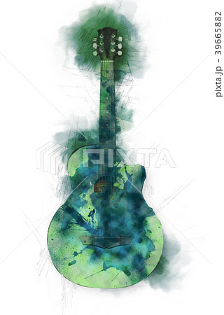 アコギ 男のイラスト素材