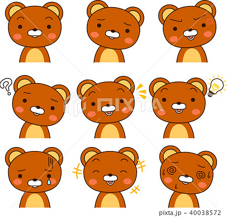 かわいい キャラクター 動物 表情のイラスト素材