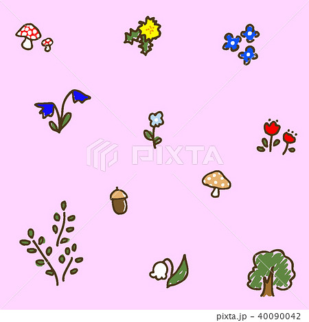 オオイヌノフグリ＊ナズナ＊キュウリグサ＊シジミチョウ♡植物画 オオイヌノフグリの花のイラスト素材 - PIXTA