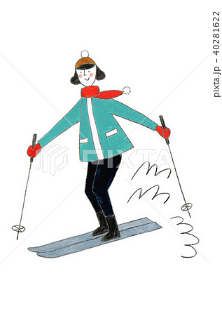 スキー イラスト 可愛い ゲレンデのイラスト素材