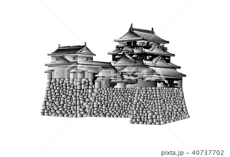 松山城のイラスト素材