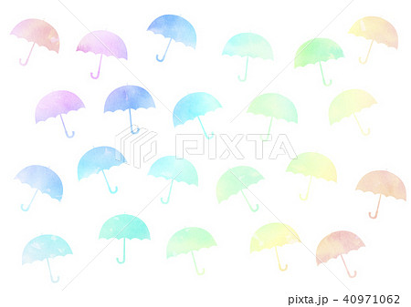 傘 カラフル パステルカラー 壁紙のイラスト素材