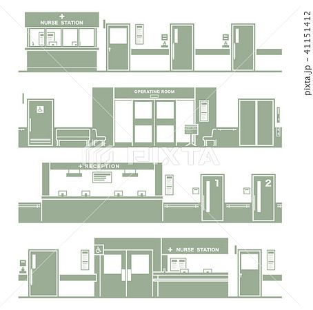 病院 診療所 院内 医療のイラスト素材