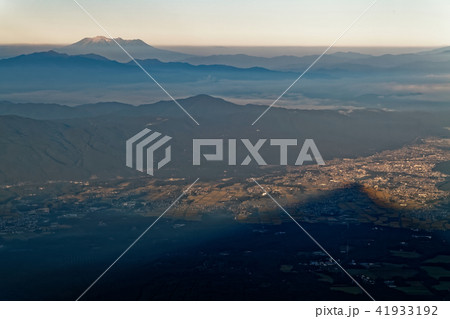 シルエット 八ヶ岳 自然 風景の写真素材