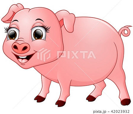 可愛い ぶた 豚 ブタのイラスト素材