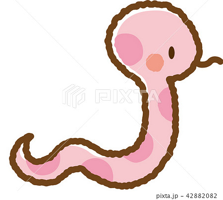 ヘビ ピンク 動物 キャラクターのイラスト素材