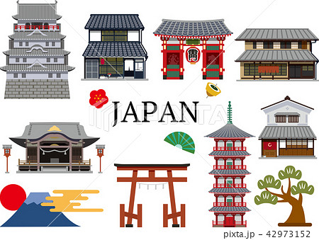 建物 日本 観光 和風のイラスト素材