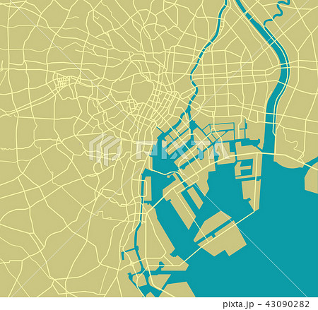 東京 東京湾 地図 マップのイラスト素材