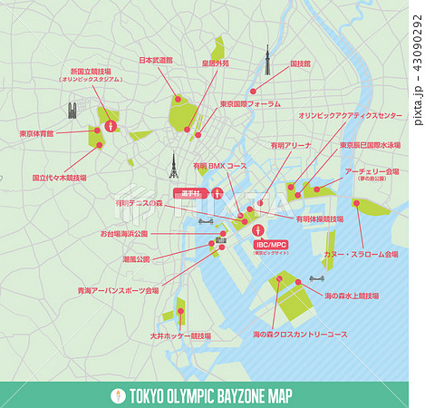 東京 東京湾 地図 マップのイラスト素材