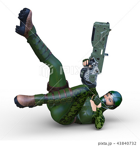 イラスト 軍隊 軍人 女性のイラスト素材