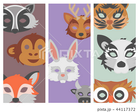 仮面 猫 お面 装飾のイラスト素材