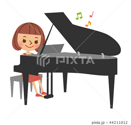 ピアノ 女の子 ピアノ発表会 人物のイラスト素材