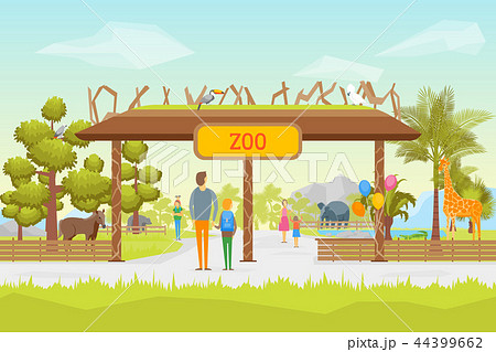 動物園 背景のイラスト素材