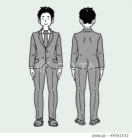 スーツ 男性 就活 就職活動のイラスト素材 Pixta