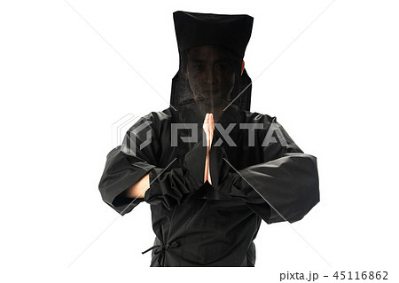 黒子 黒衣 黒具 歌舞伎の写真素材
