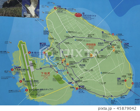 宮古島 地図の写真素材