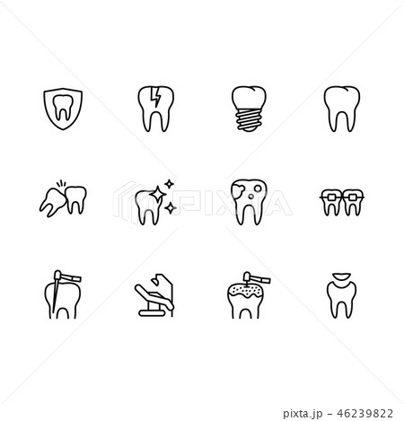 整形外科 アイコン 組み合わせ 入れ歯のイラスト素材