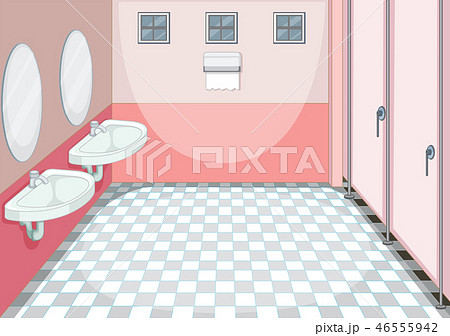 トイレ 背景のイラスト素材