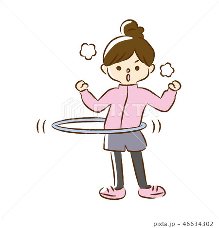 フラフープ イラスト 女の子のイラスト素材