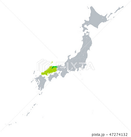 山陰地方 地図 日本地図の写真素材