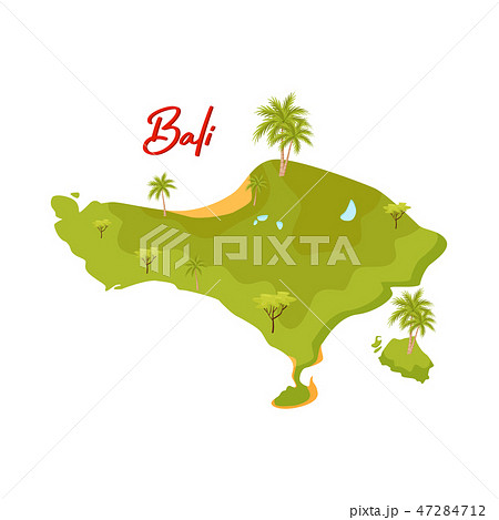 バリ島 地図 ベクトル トラベルのイラスト素材 - PIXTA