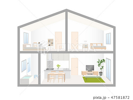 断面図 断面 住宅 家のイラスト素材