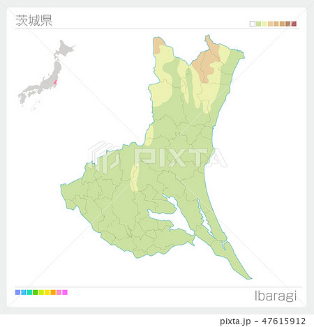 茨城県地図のイラスト素材