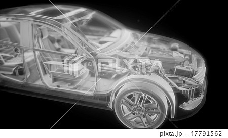車 自動車 設計図 青写真のイラスト素材