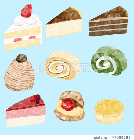 ケーキ モンブラン 水彩 イラストのイラスト素材