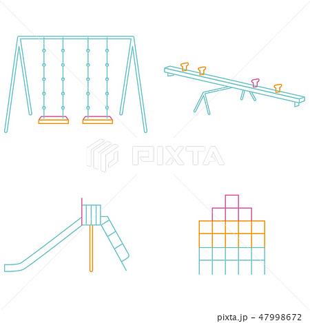 遊具 公園 ベクター ブランコのイラスト素材 Pixta