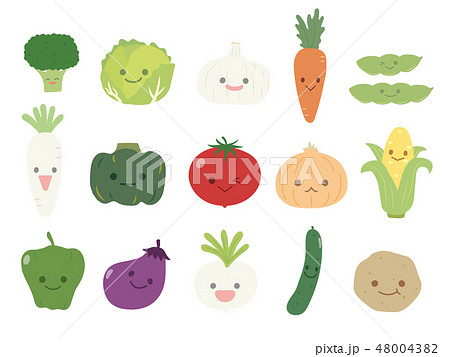 大根 野菜 かわいい キャラクターのイラスト素材